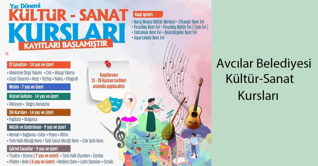 avcilar belediyesi yaz kurslari