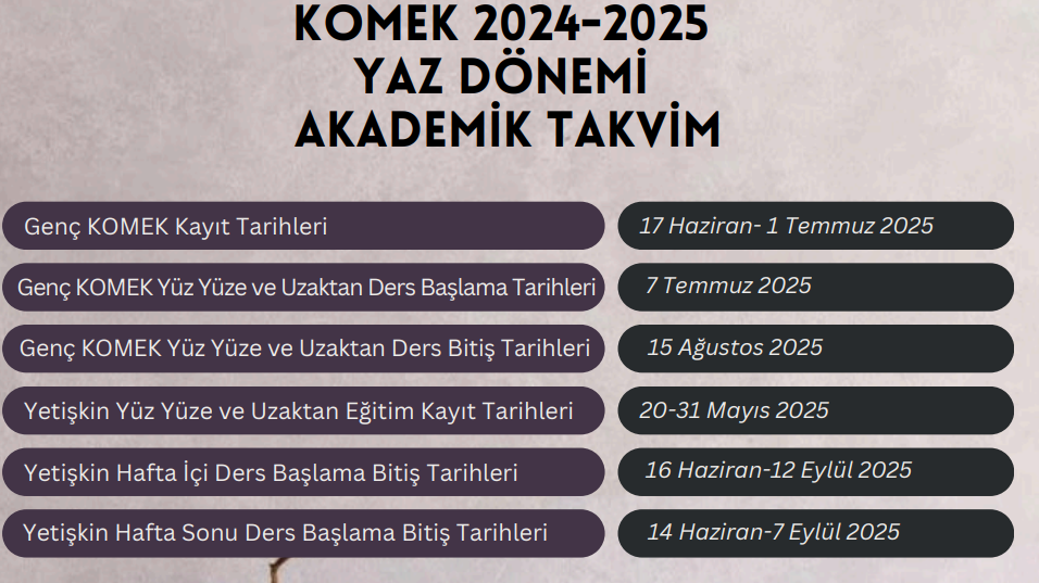 komek akademik takvim